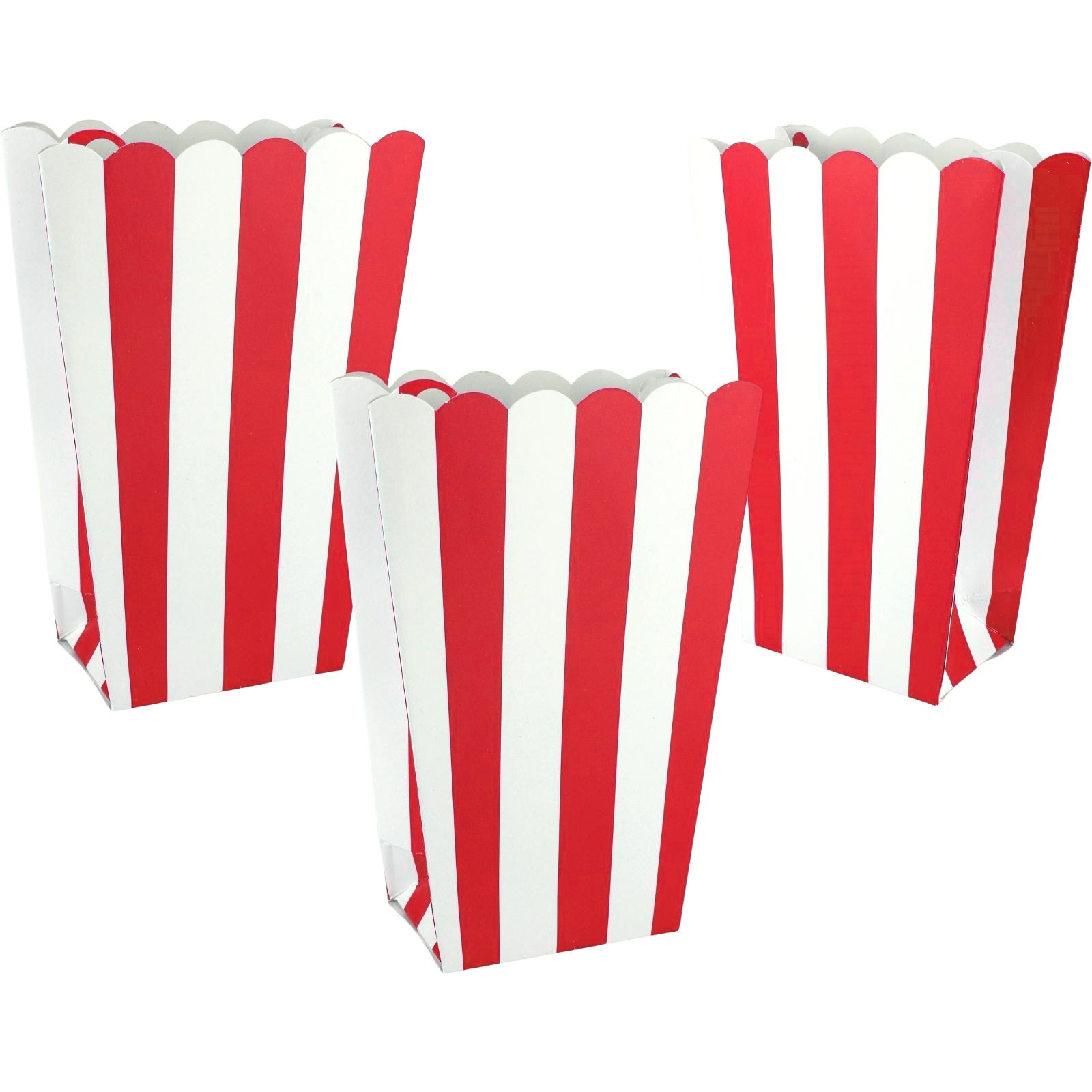 Red Stripe Popcorn Boxes (Pack of 5)