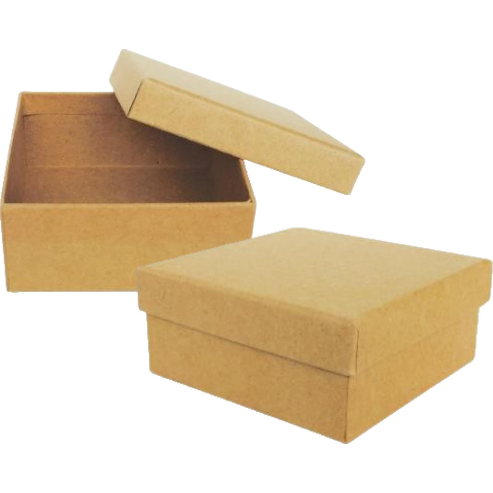 Mini Brown Kraft Paper Gift Boxes 9cm x 9cm (Pack of 2)
