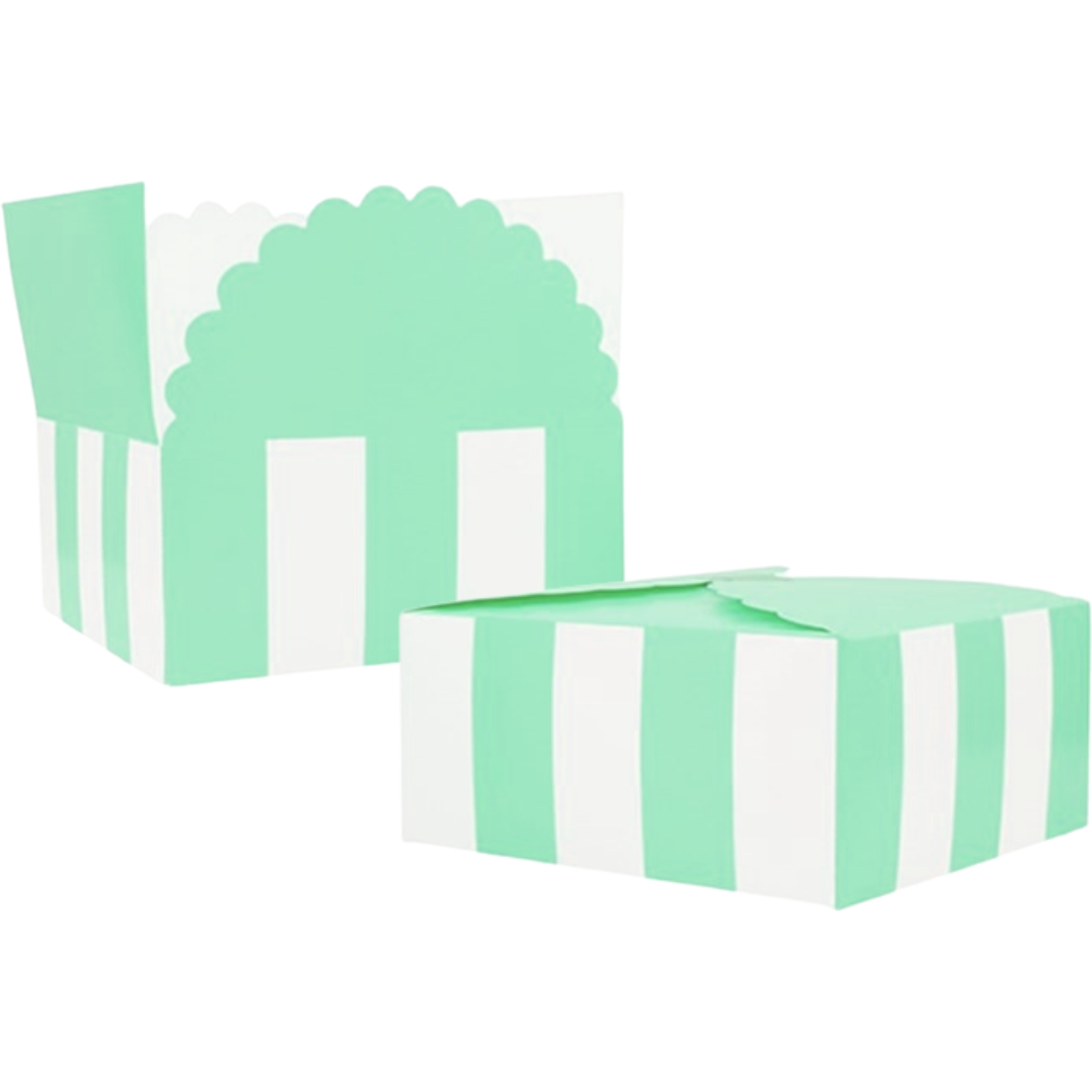 Mint Green and White Stripe Patisserie Boxes (Pack of 6)