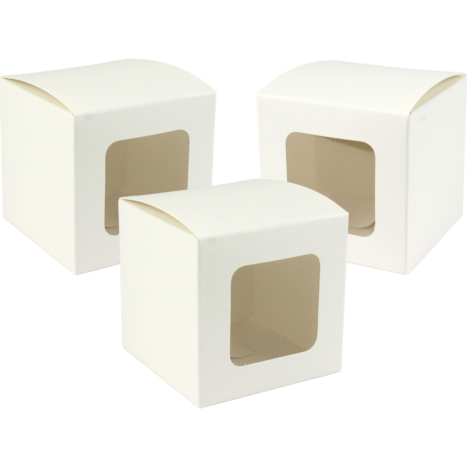 Small White Gift Boxes With Window 6cm (Pack of 12) 