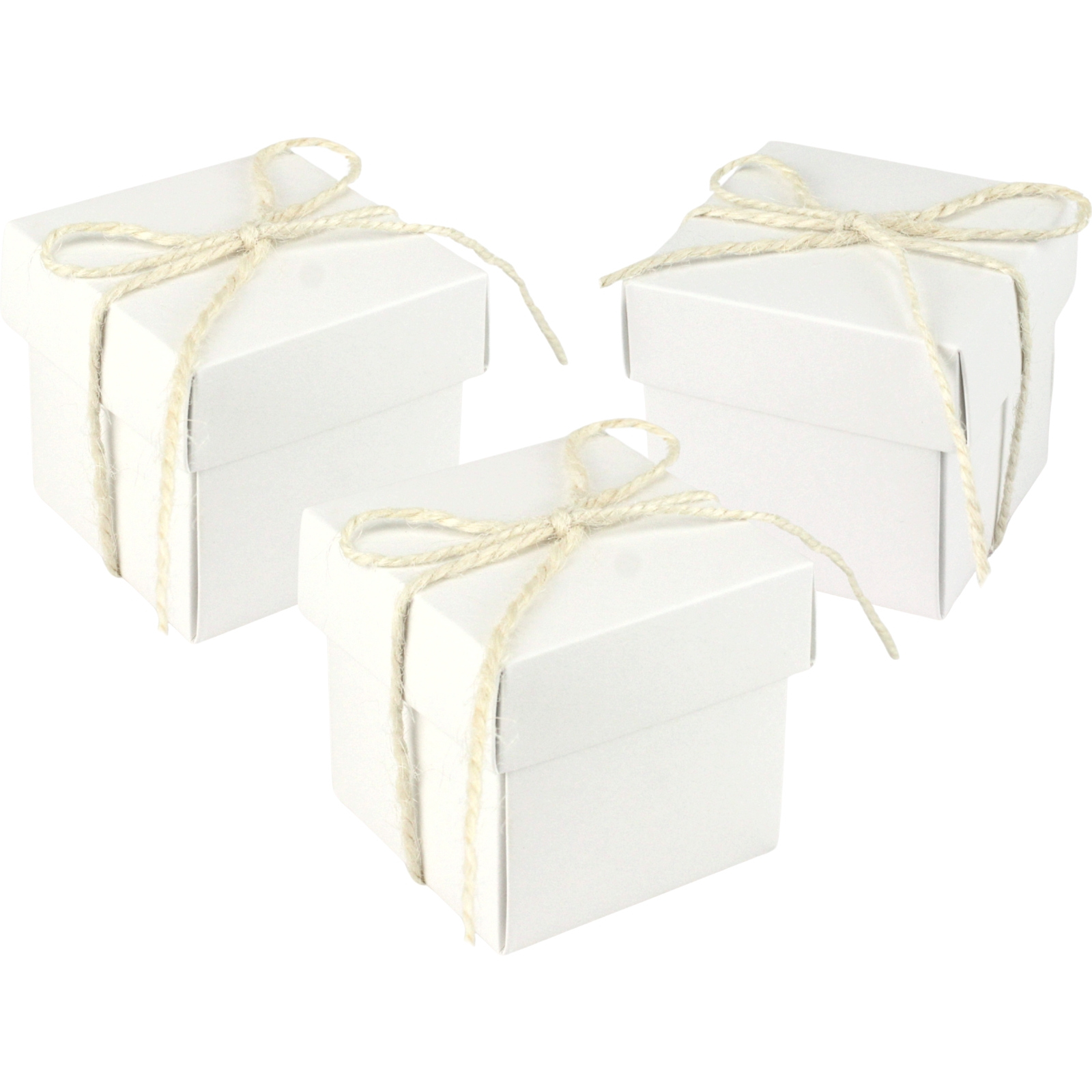 Small White Favour Boxes With Twine (Pack of 6)  