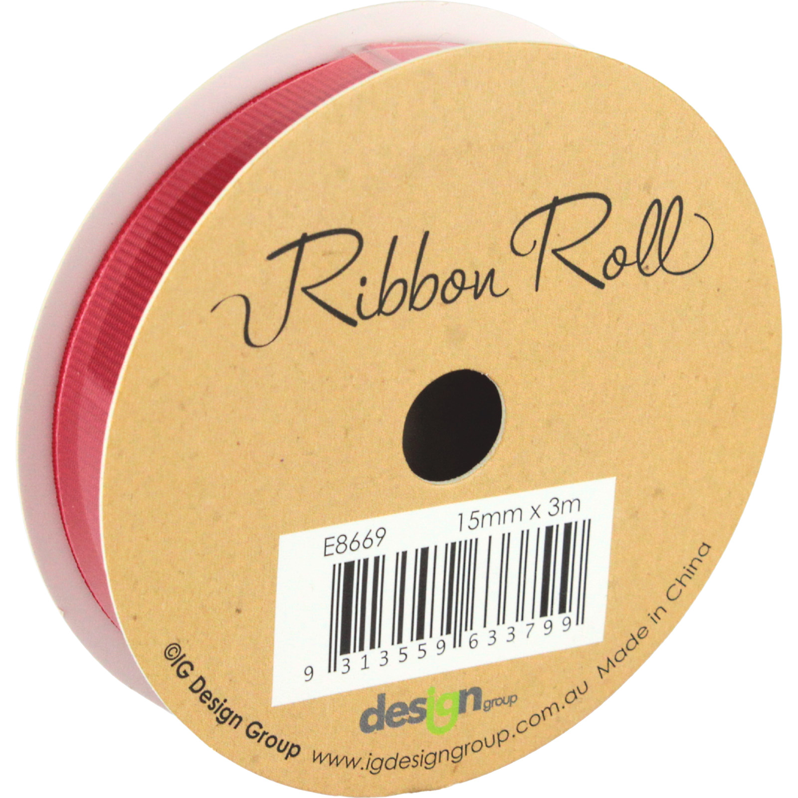 Red Grosgrain Ribbon (3m) | Red Coloured Party Supplies | Coloured ...