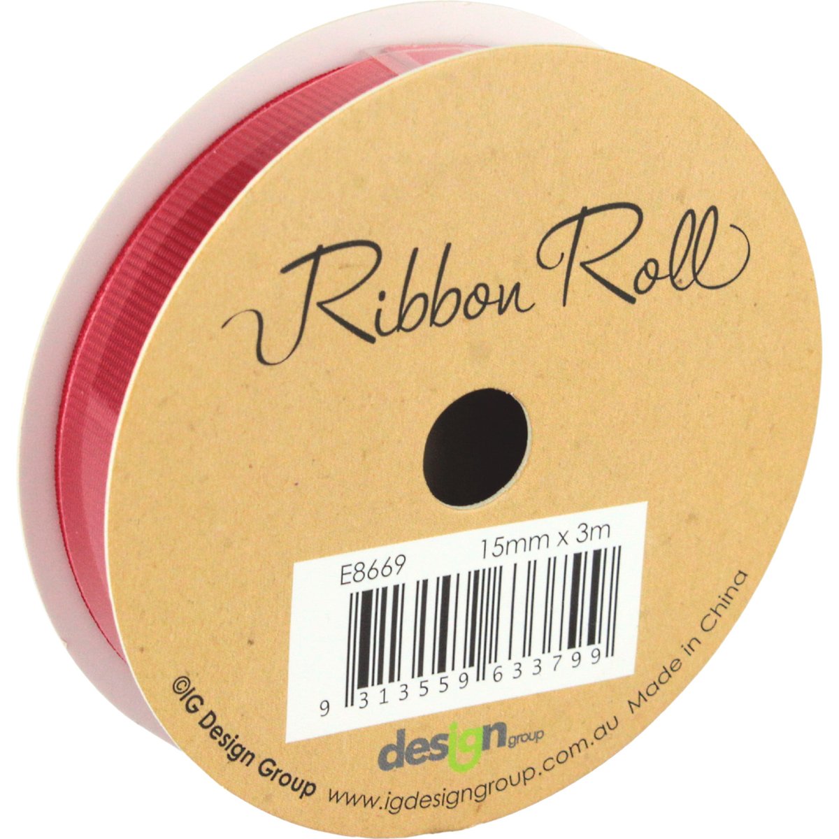Red Grosgrain Ribbon (3m) | Red Coloured Party Supplies | Coloured ...