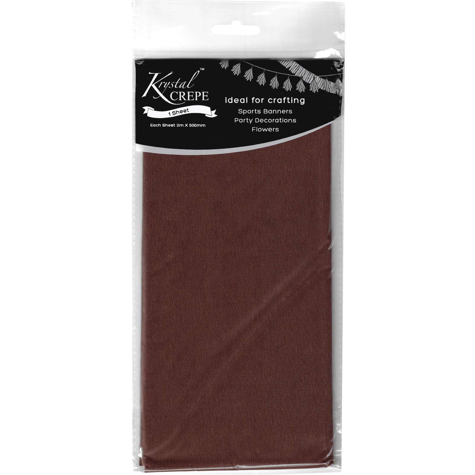 Krystal Chocolate Brown Crepe Paper (1 Sheet)