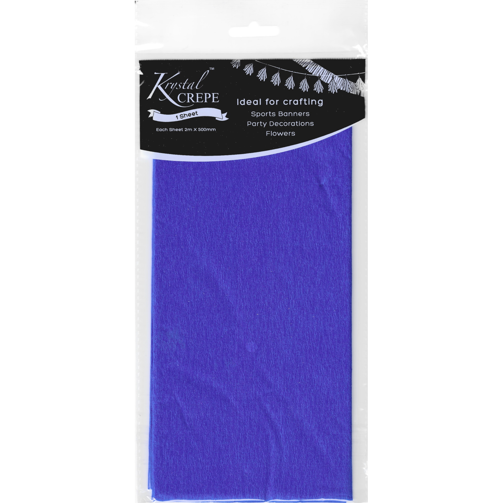 Krystal Royal Blue Crepe Paper (1 Sheet) 