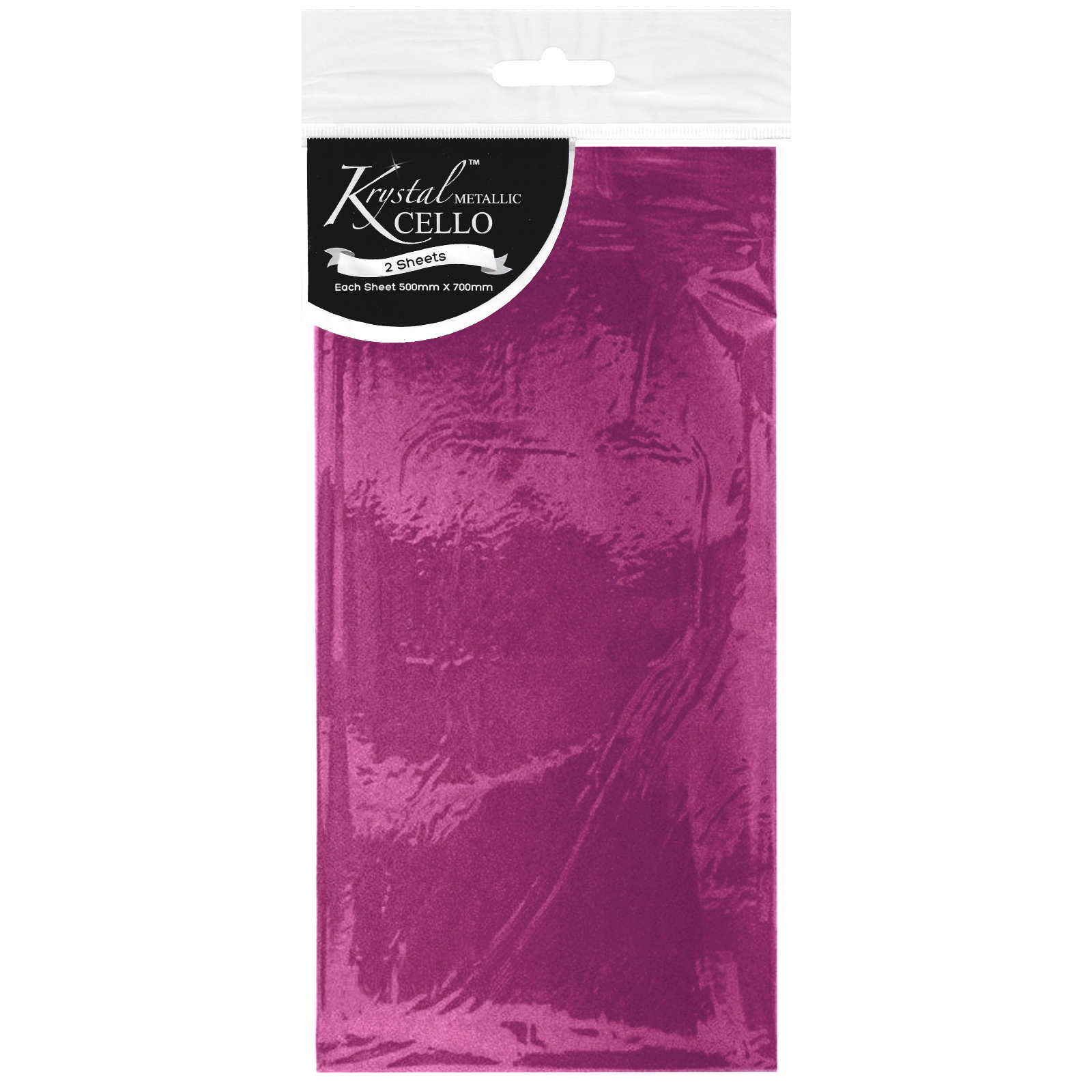 Krystal Pink Metallic Cellophane (2 Sheets)