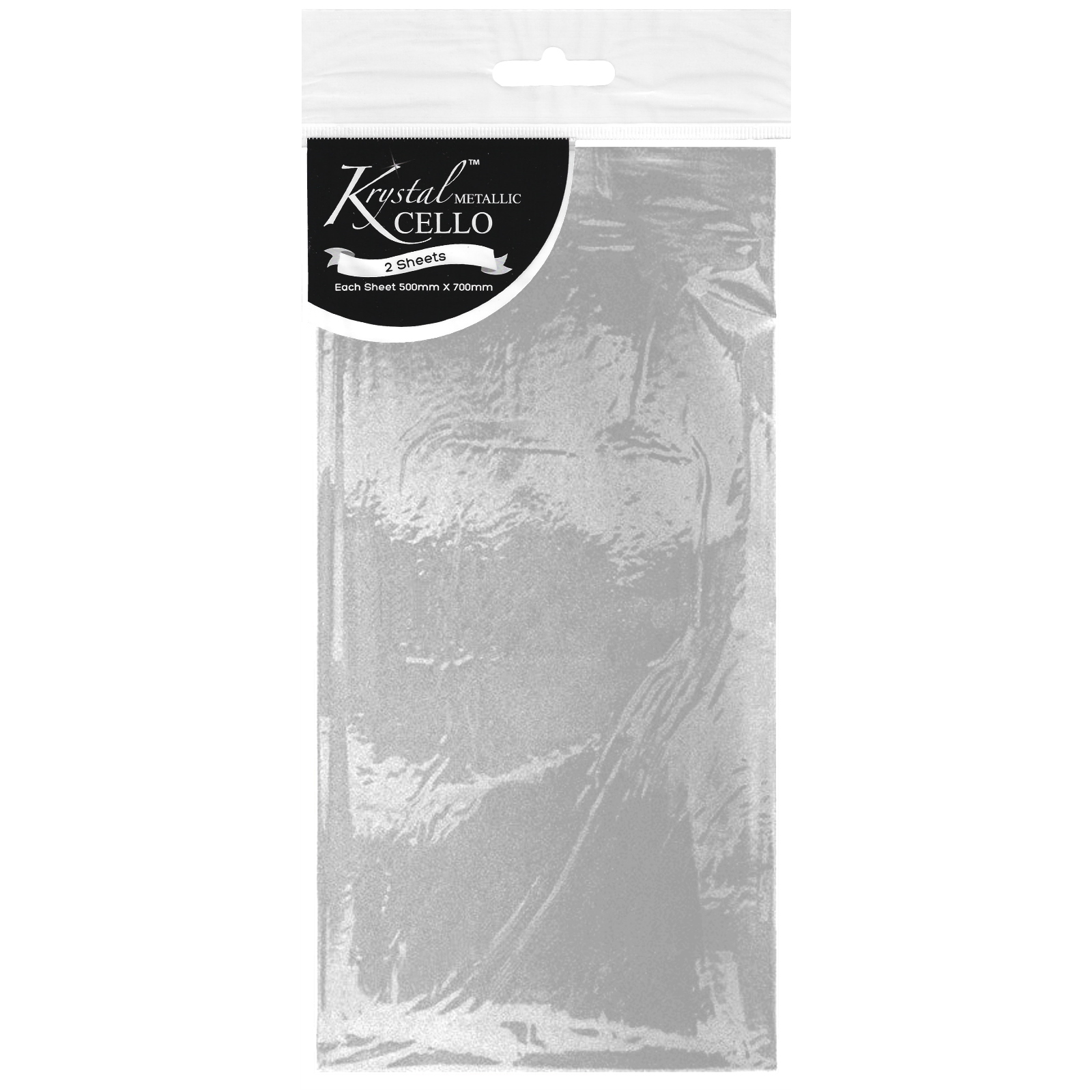 Krystal Silver Metallic Cellophane (2 Sheets)