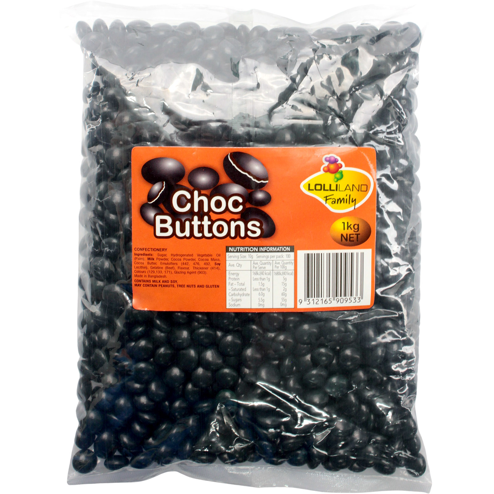 Black Choc Buttons (1kg) 
