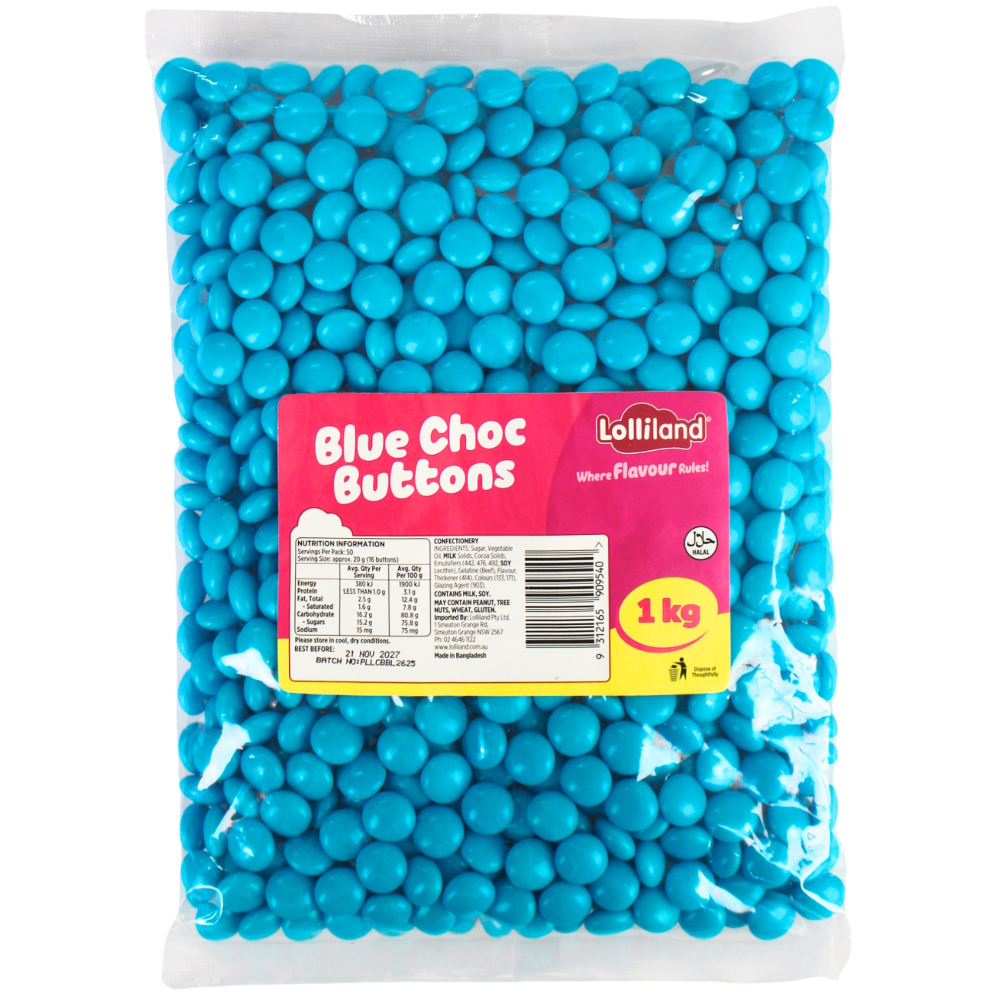 Blue Choc Buttons (1kg)