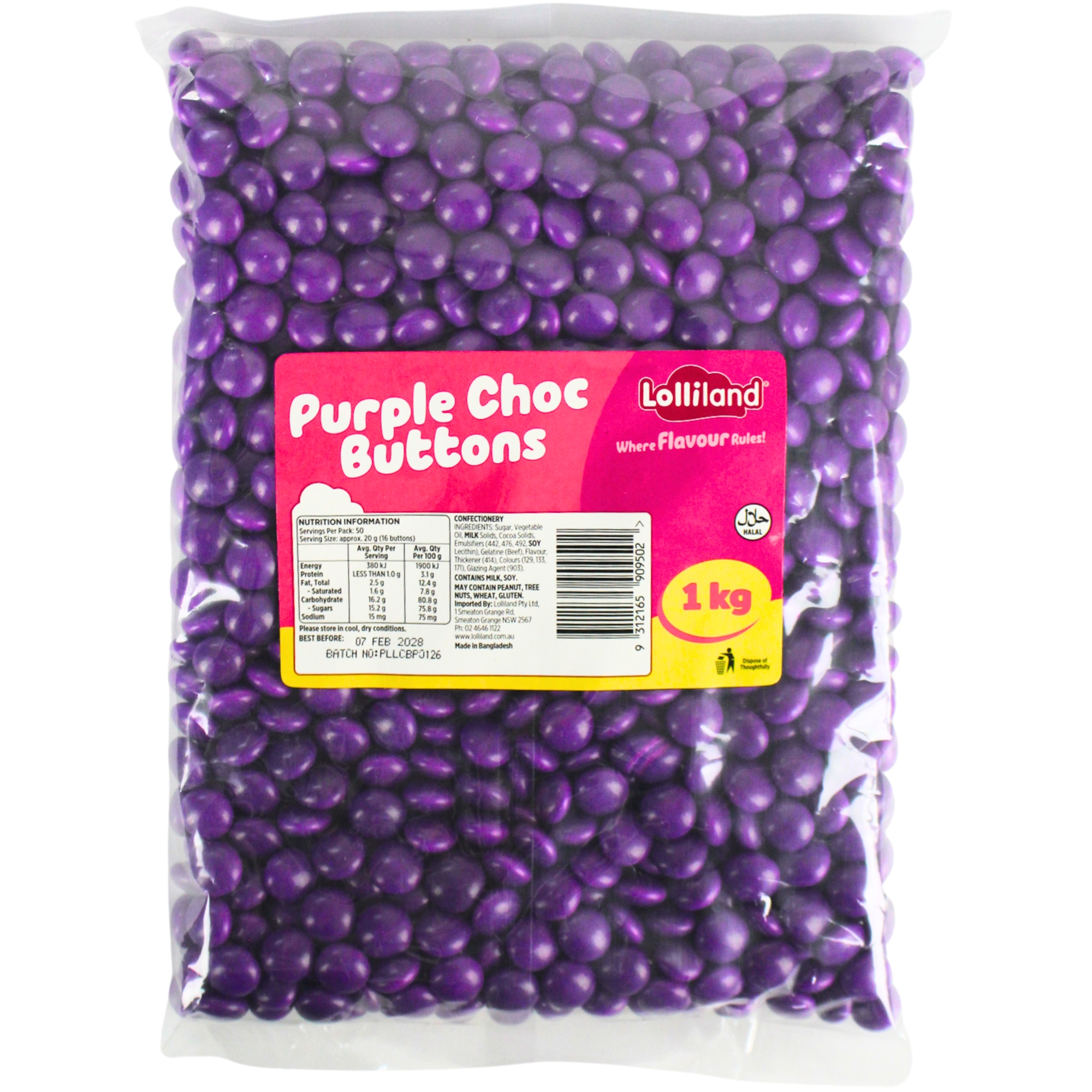 Purple Choc Buttons (1kg)