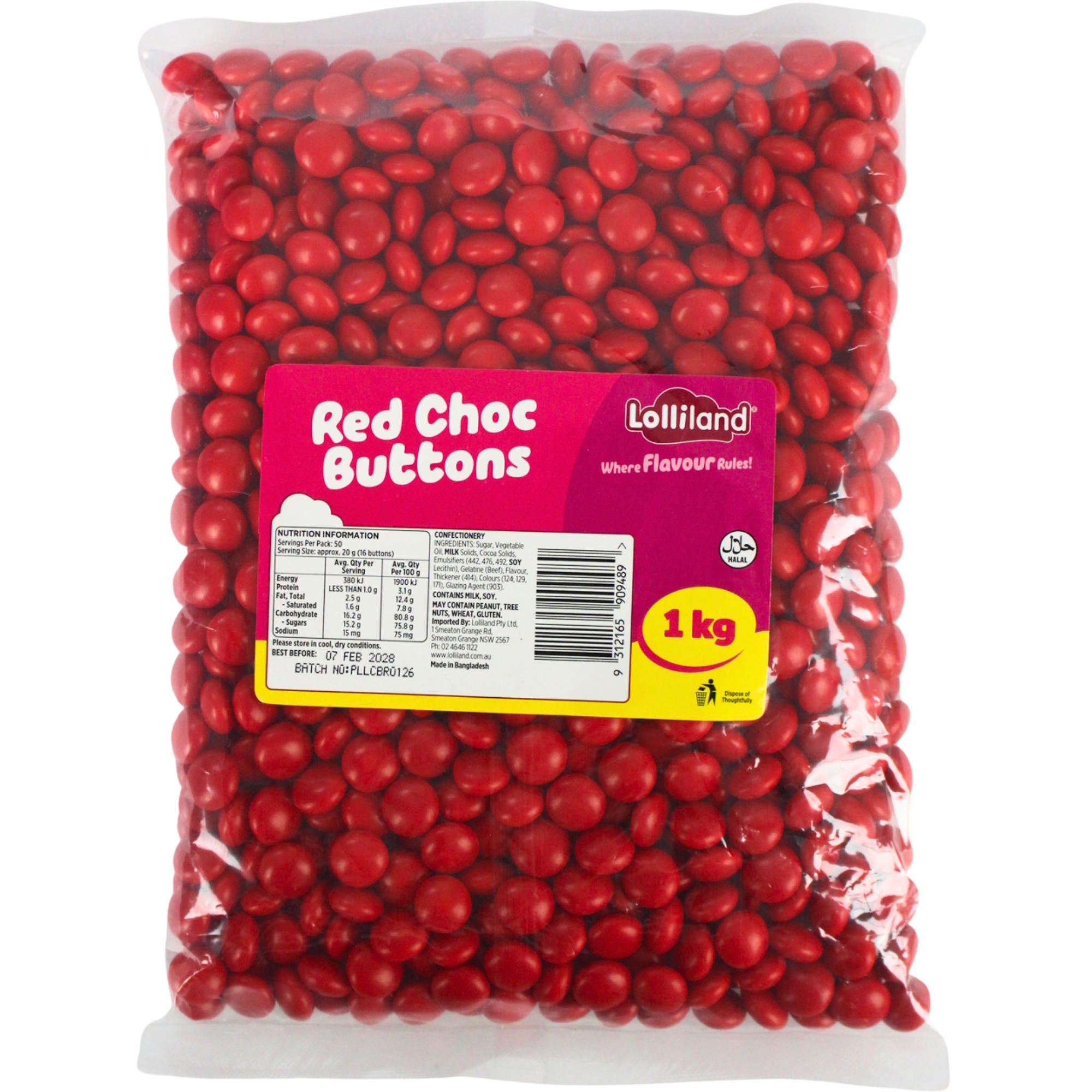 Red Choc Buttons (1kg)