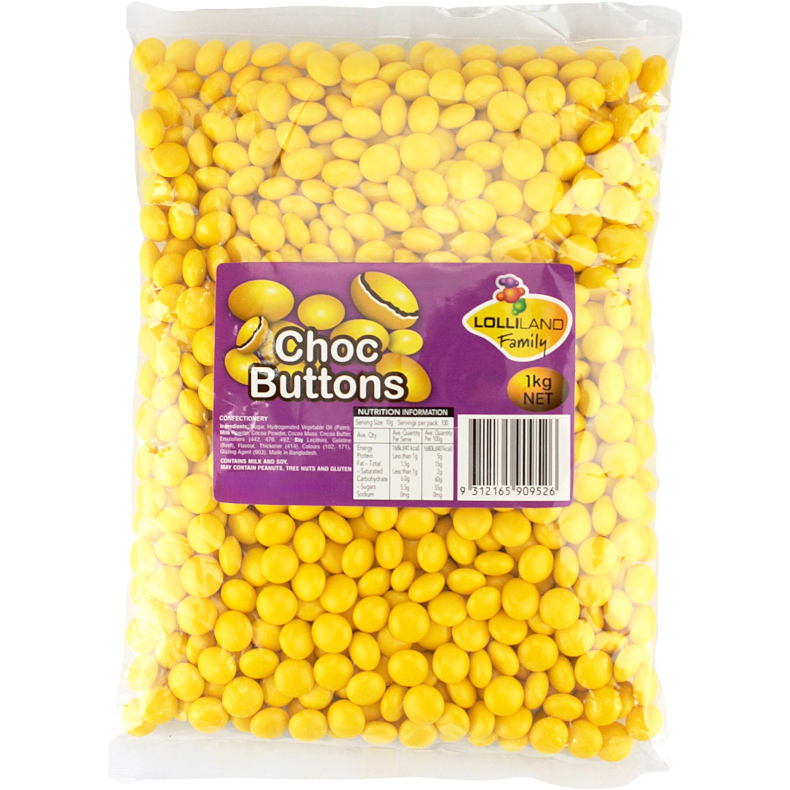 Yellow Choc Buttons (1kg) 