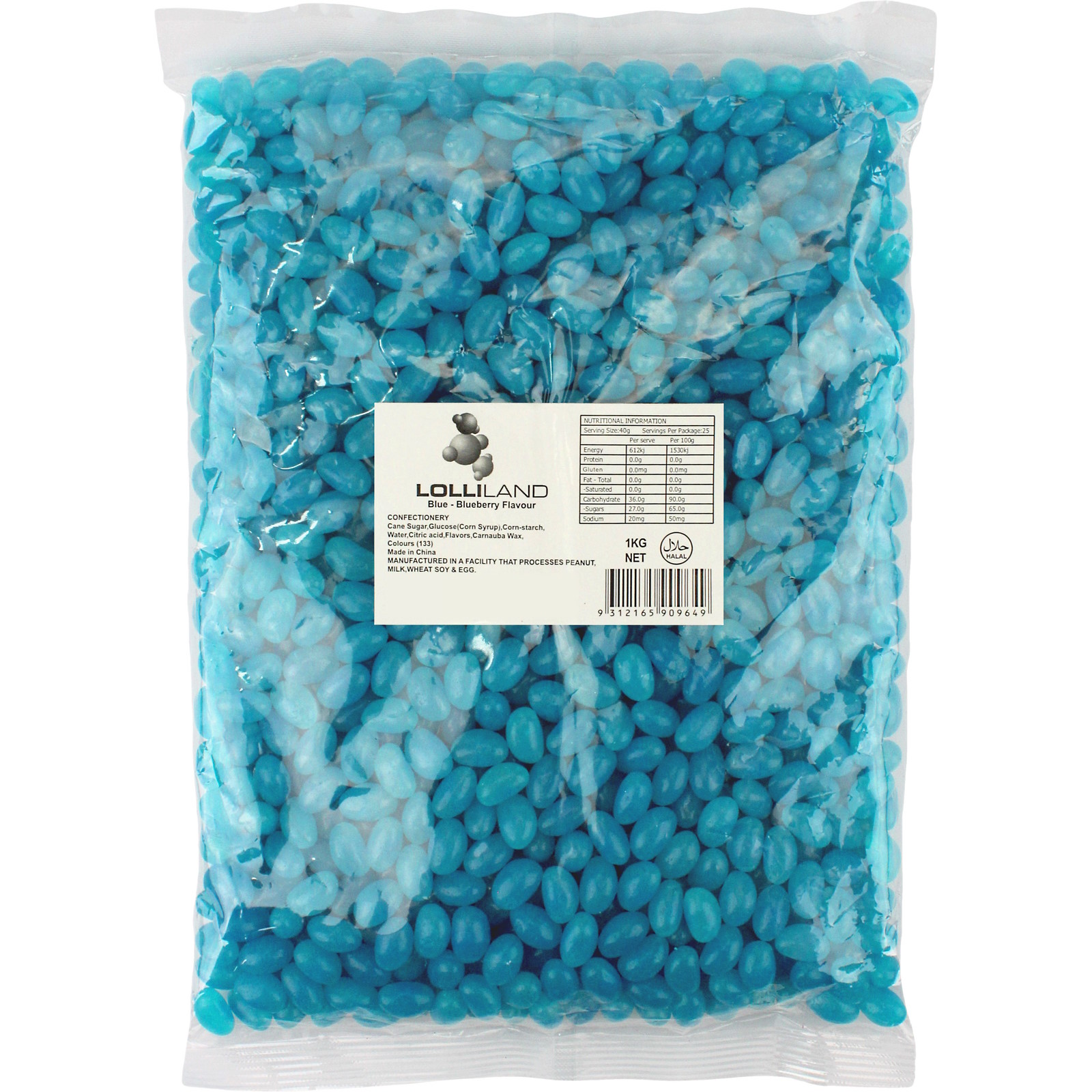 Teal Blue Jelly Beans (1kg)