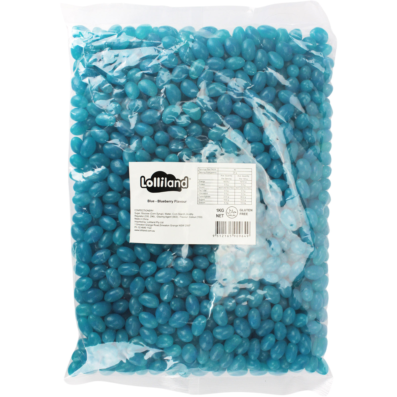 Lolliland Mini Blue Jelly Beans (1kg)