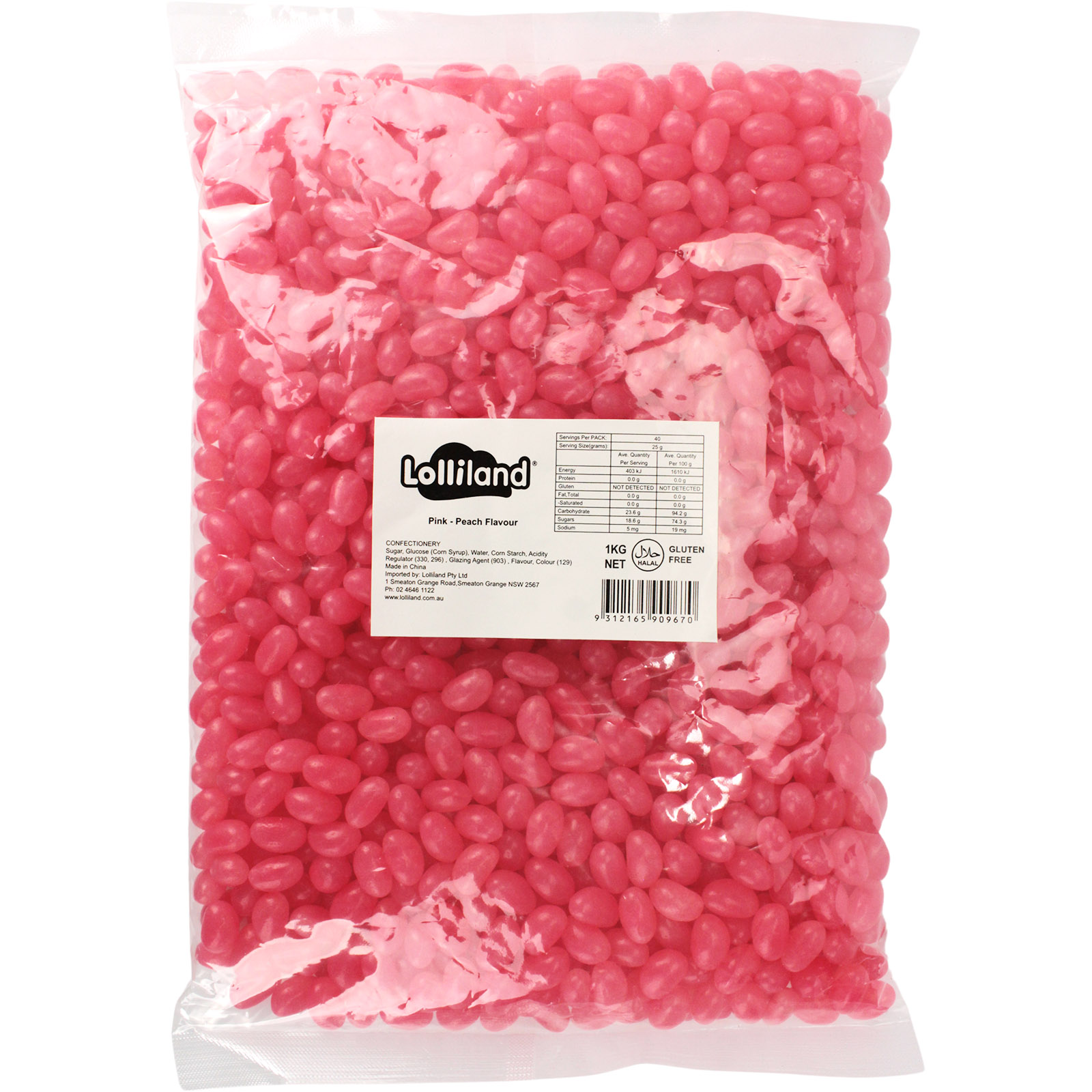 Lolliland Mini Pink Jelly Beans (1kg)