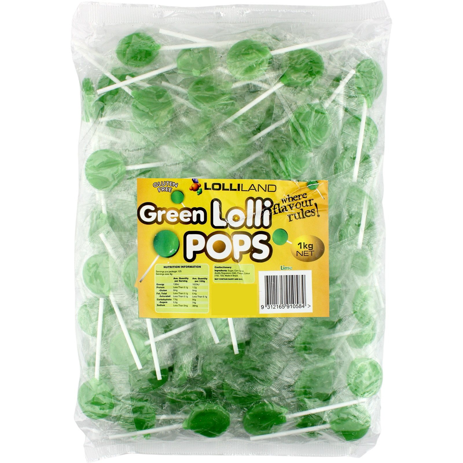 Green Flat Lollipops (1kg)