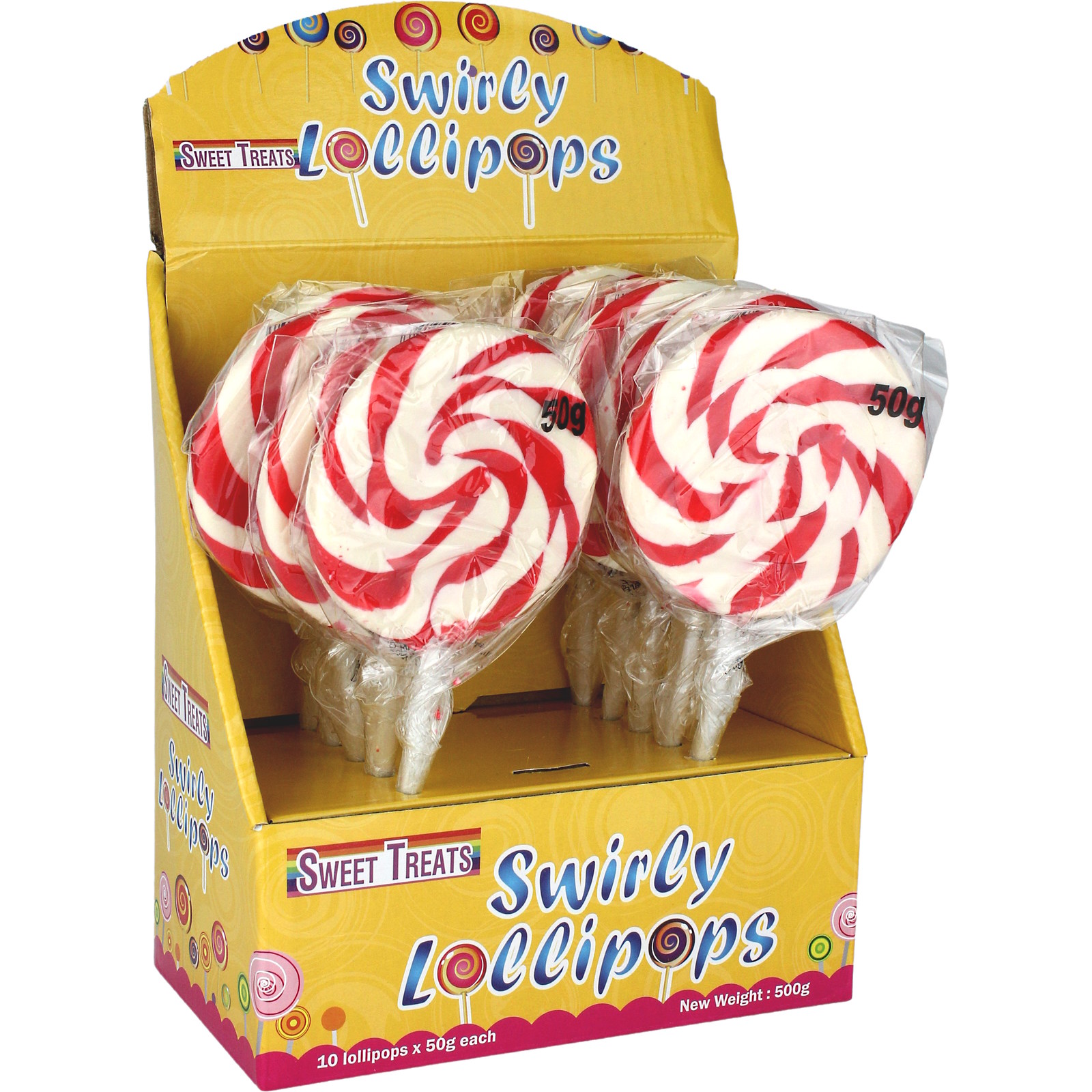 Red Swirly Lollipops (Pack of 10) 