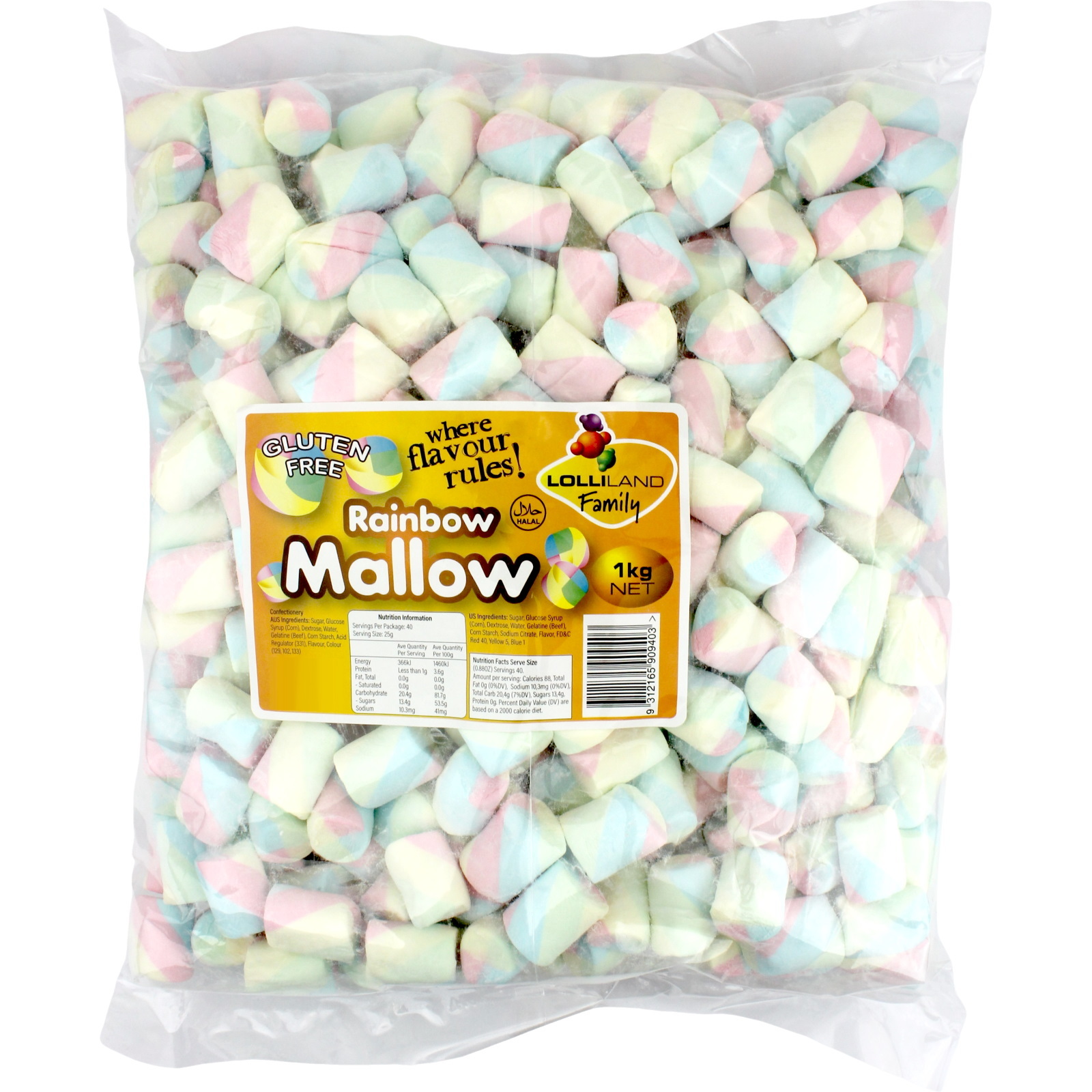 Rainbow Marshmallows (Bulk 1kg Pack)