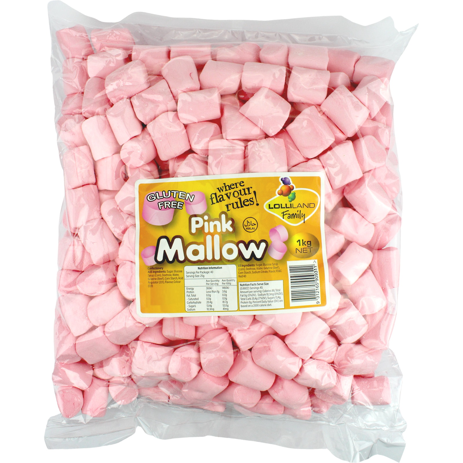 Pink Marshmallow Logs (1kg Bag)