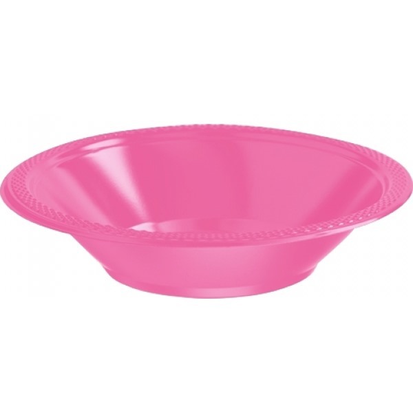 Hot Pink Plastic Bowls (Pack of 20)