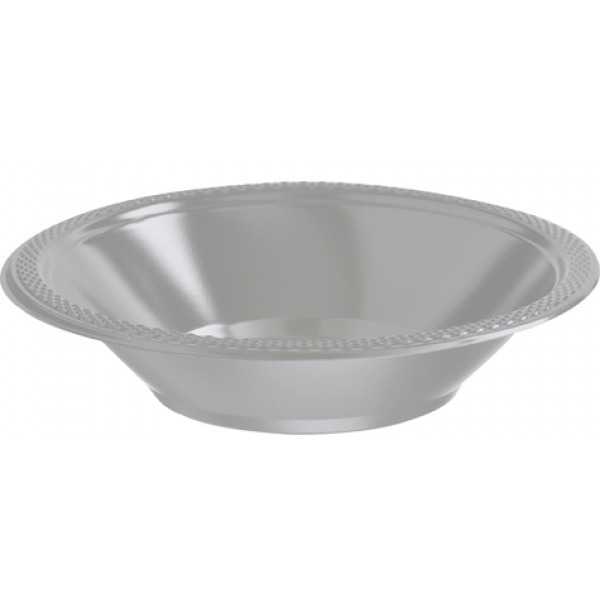 Silver Plastic Bowls (Pack of 20)