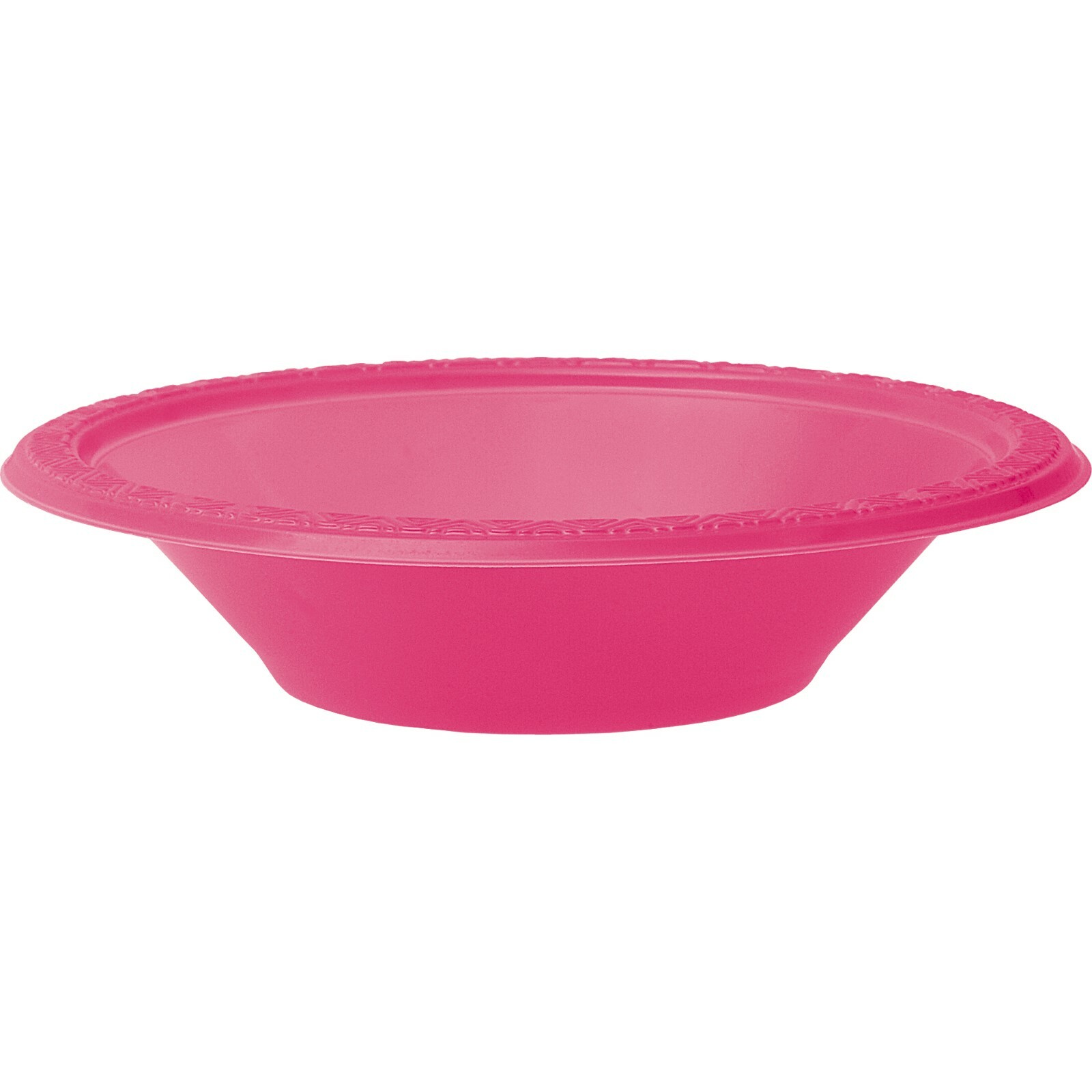 Hot Pink Plastic Bowls (Pack of 8)