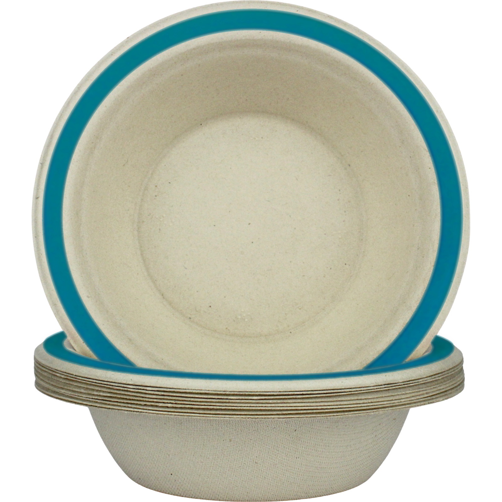 Royal Blue Rim Sugar Cane Bowls (Pack of 10)
