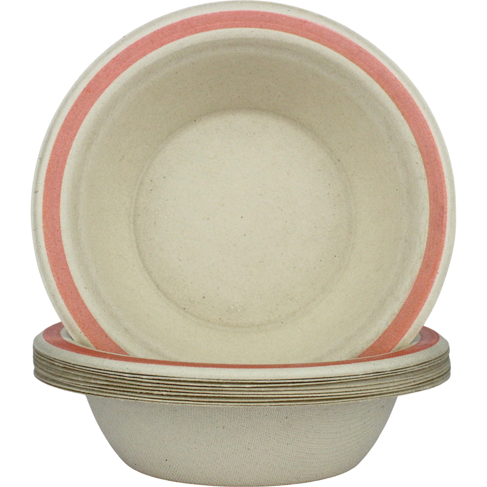 Rose Gold Rim Sugar Cane Bowls (Pack of 10)