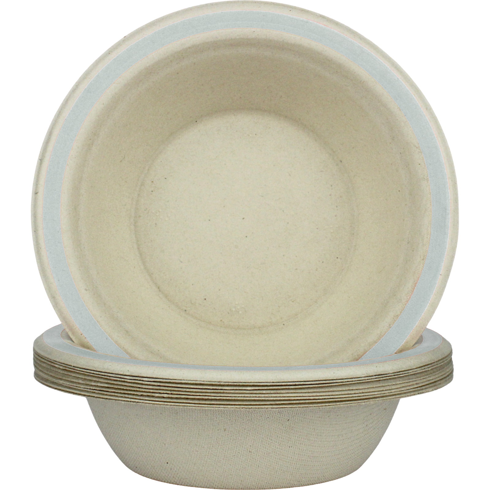 Silver Rim Sugar Cane Bowls (Pack of 10)