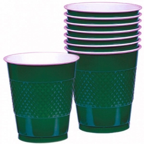 Green Plastic Cups (Pack of 20) Green Coloured Party Supplies