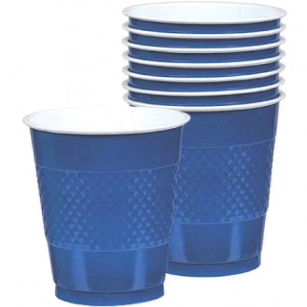 Marine Blue Plastic Cups (Pack of 20)