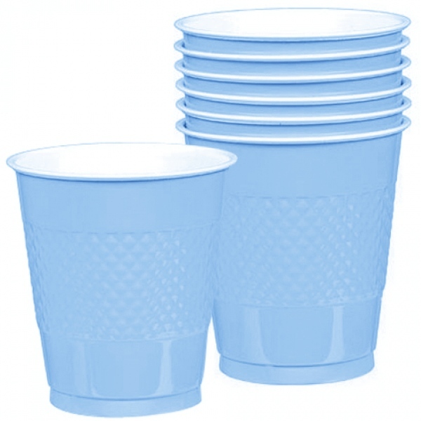 Powder Blue Plastic Cups (Pack of 20)