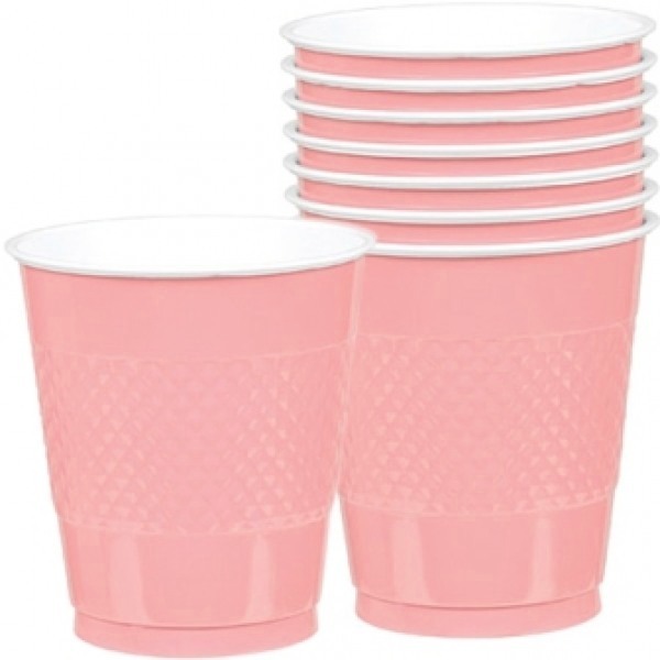 Pastel Pink Plastic Cups (Pack of 20)