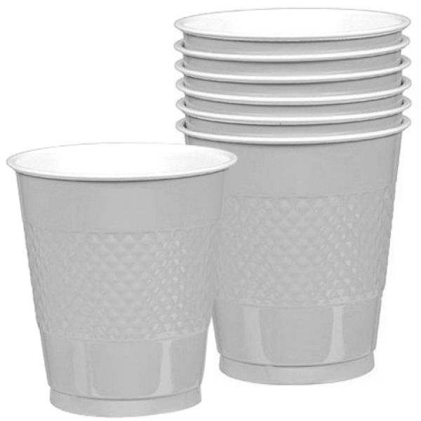Silver Plastic Cups (Pack of 20)