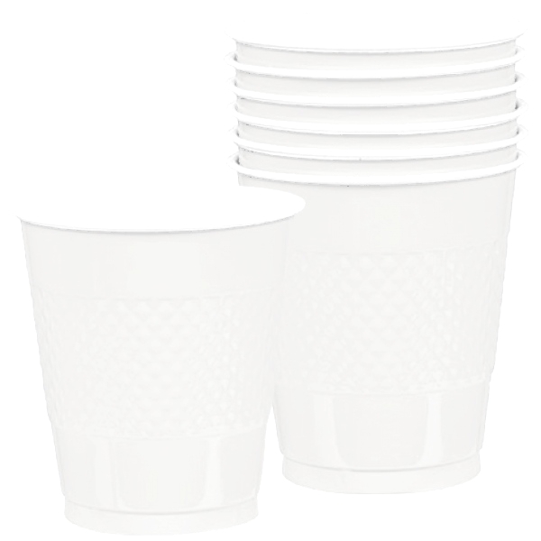 White Plastic Cups (Pack of 20)