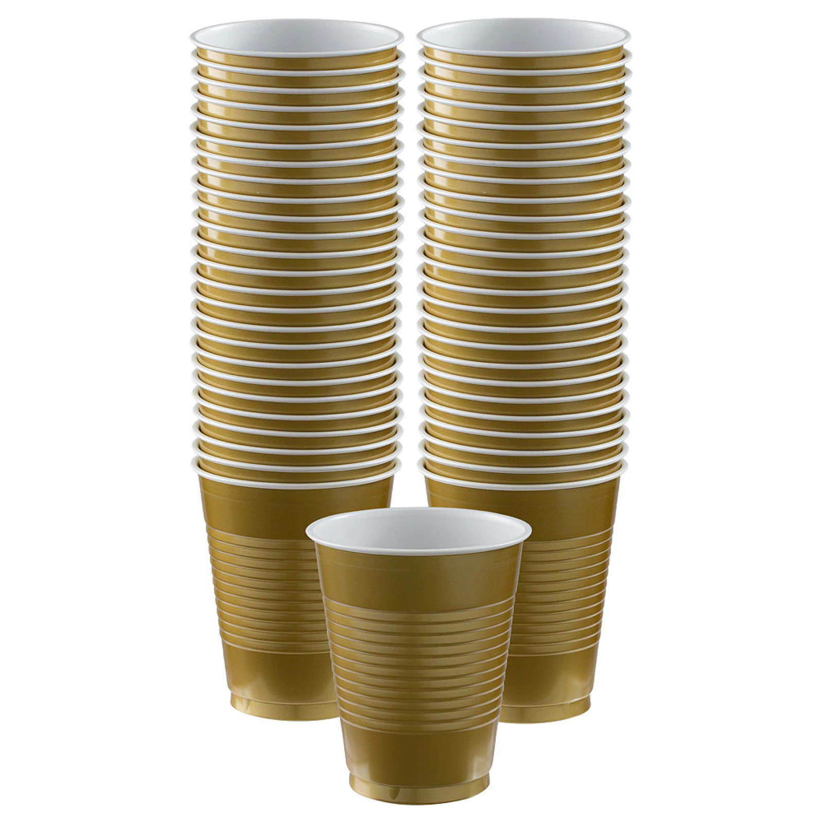 Gold Plastic Cups Big Party Pack (Pack of 50)
