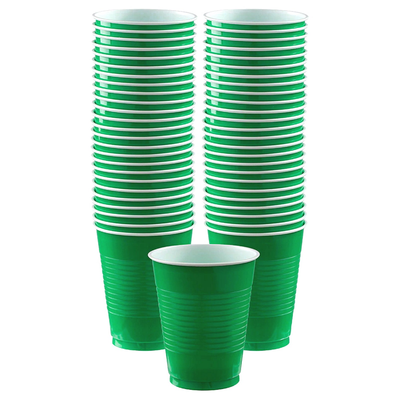 Green Plastic Cups Big Party Pack (Pack of 50)