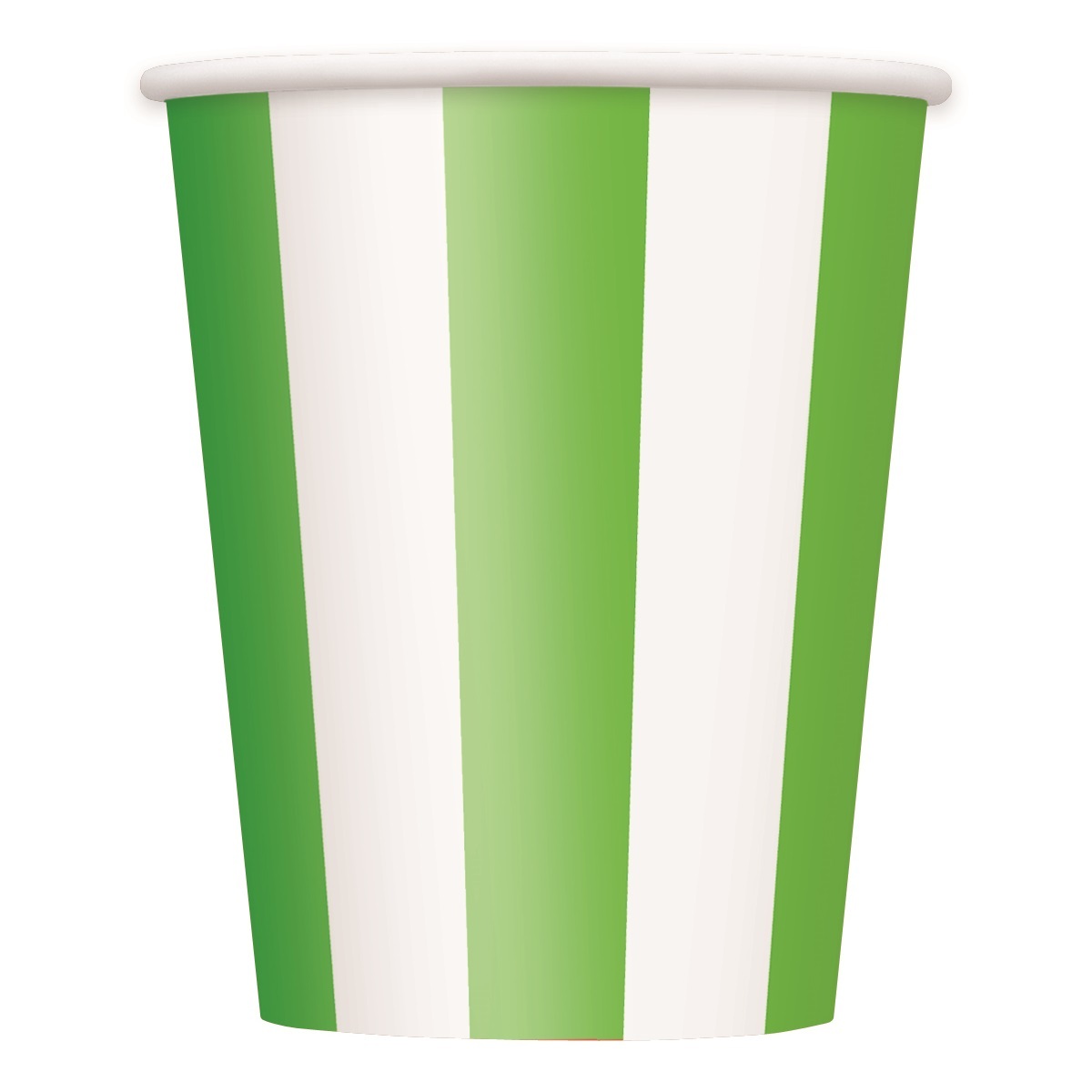 Lime Green and White Striped Paper Cups (Pack of 6)