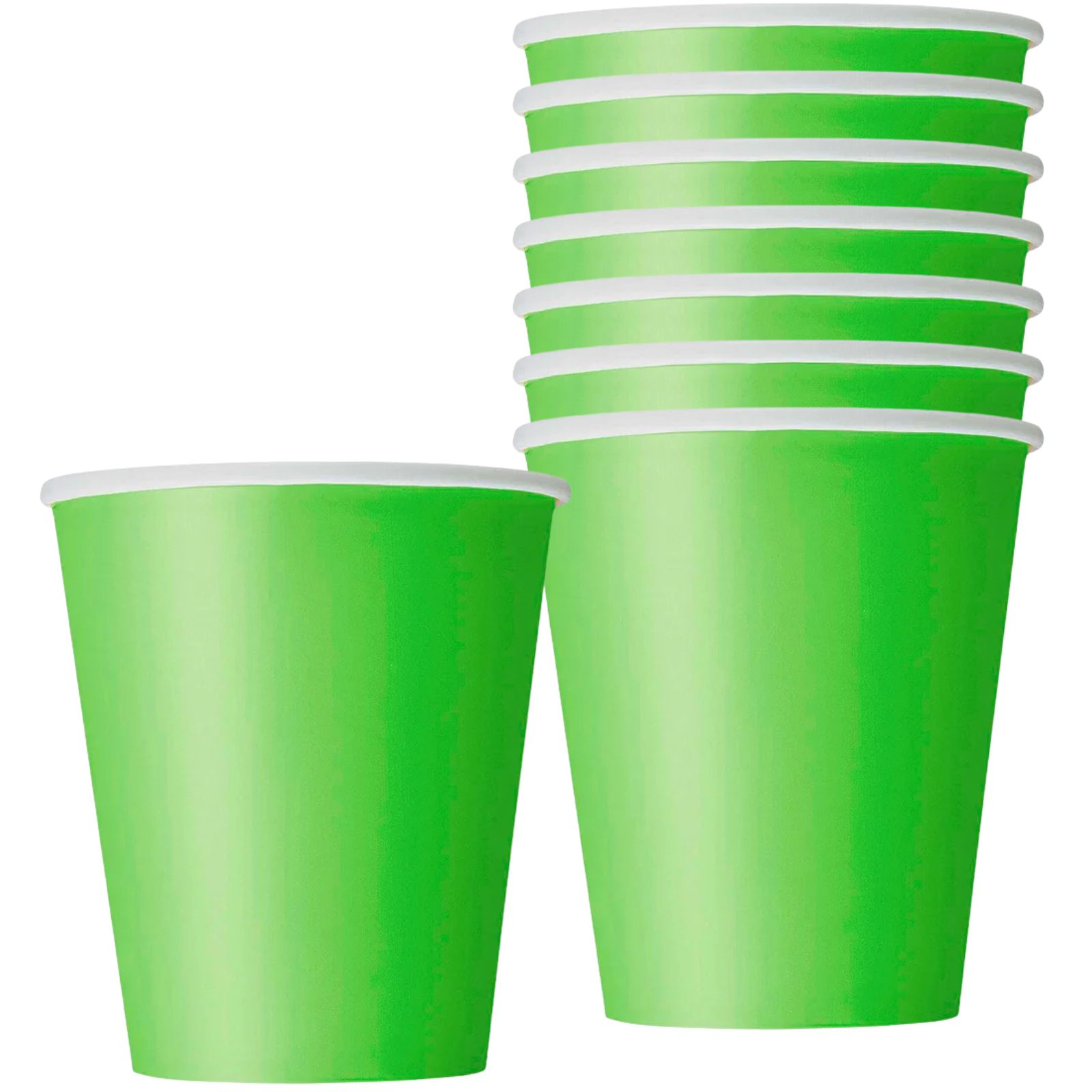 Lime Green Paper Cups (Pack of 8)