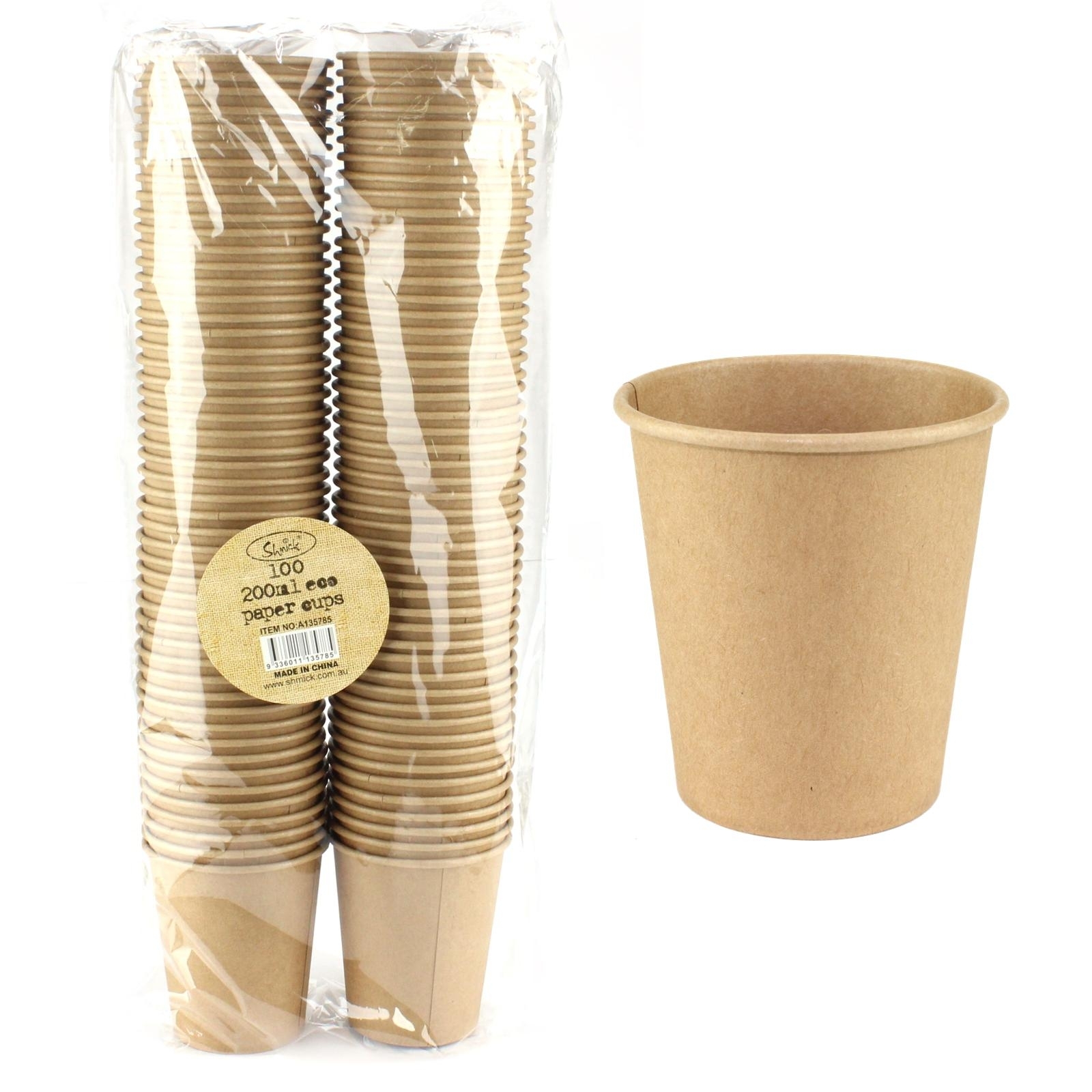 Brown Kraft Paper Cups (Bulk Pack of 100)