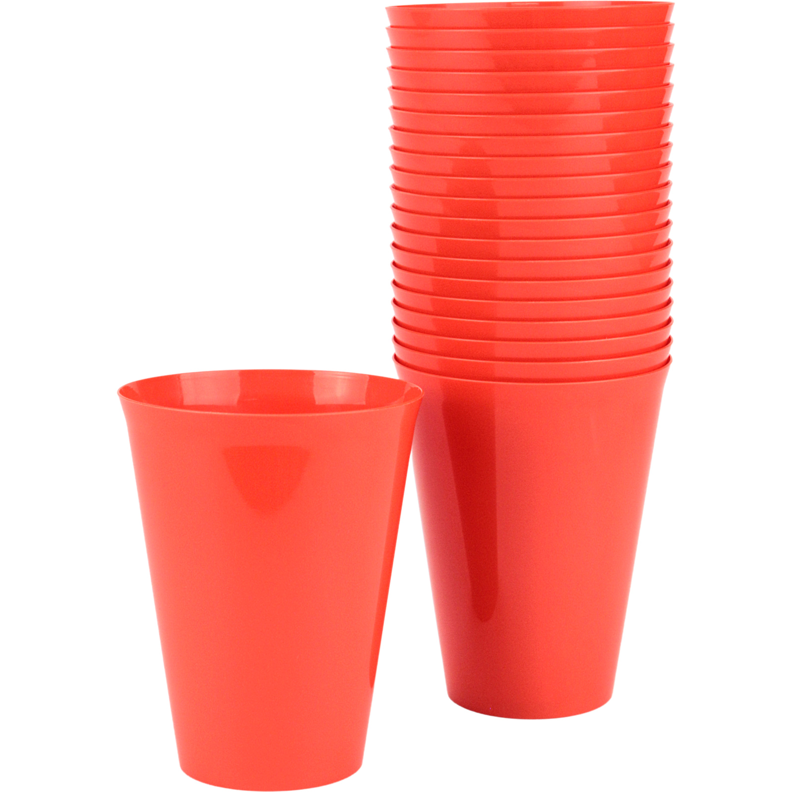 Orange Plastic Reusable Cups 285ml (Pack of 20)