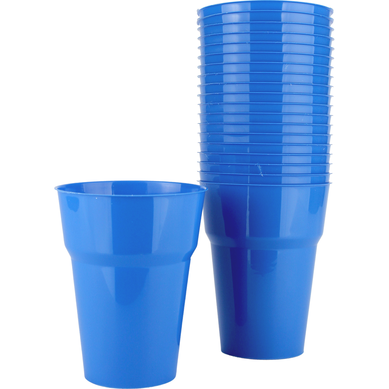 Fashion Royal Blue Plastic Reusable Cups 285ml (Pack of 20)