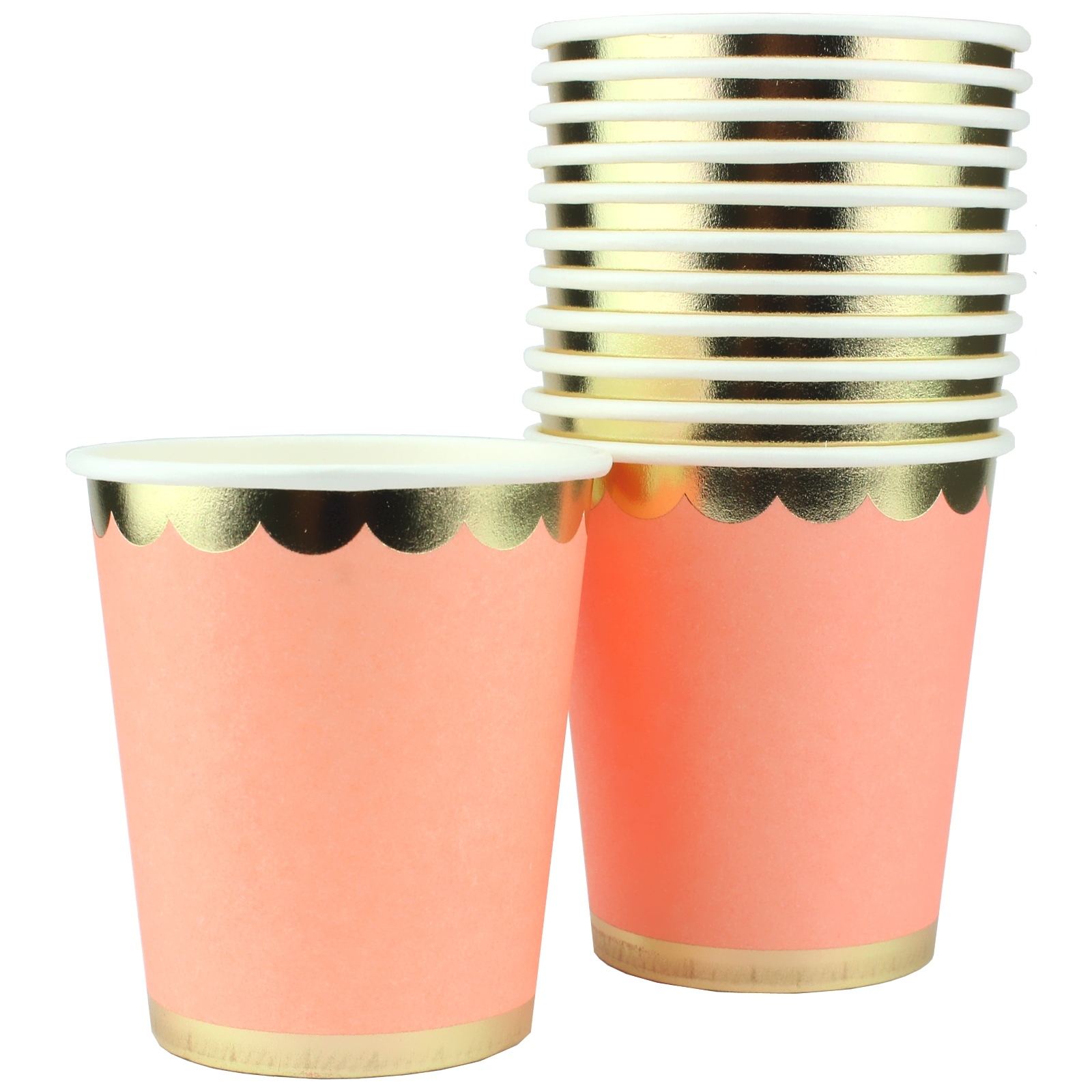 Pastel Coral Luxe Paper Cups (Pack of 12)