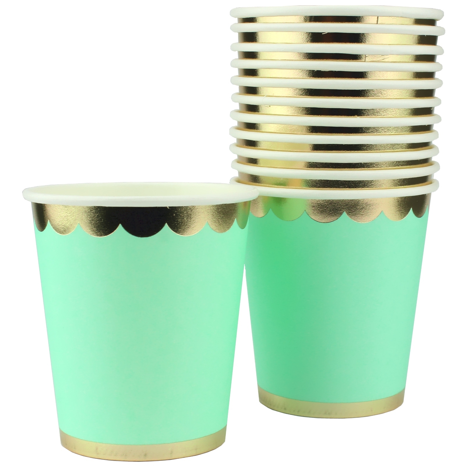  Pastel Mint Luxe Paper Cups (Pack of 12)