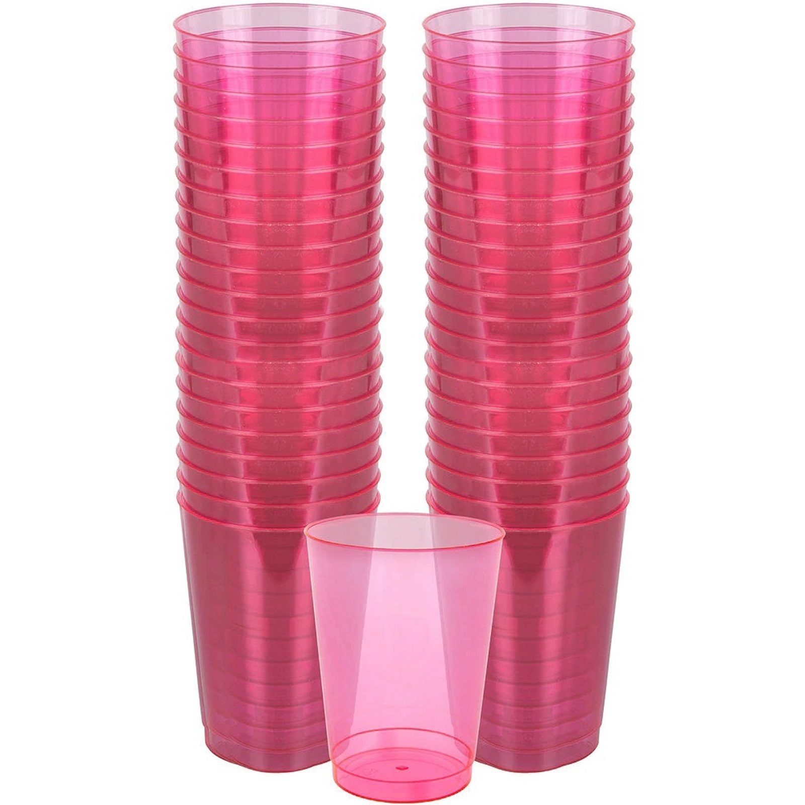 Bright Pink Plastic Cups (Pack of 72)
