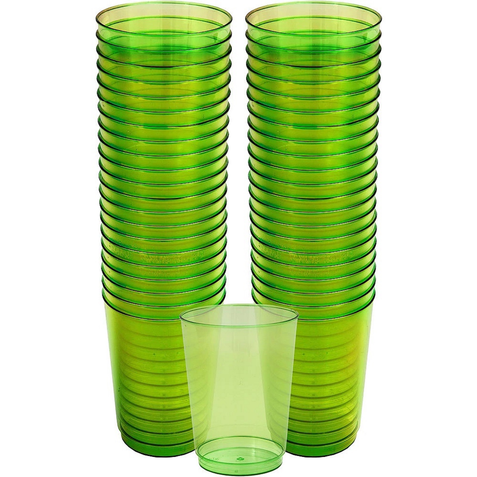 Lime Green Plastic Wine Glasses (Pack of 18) Green Coloured Party