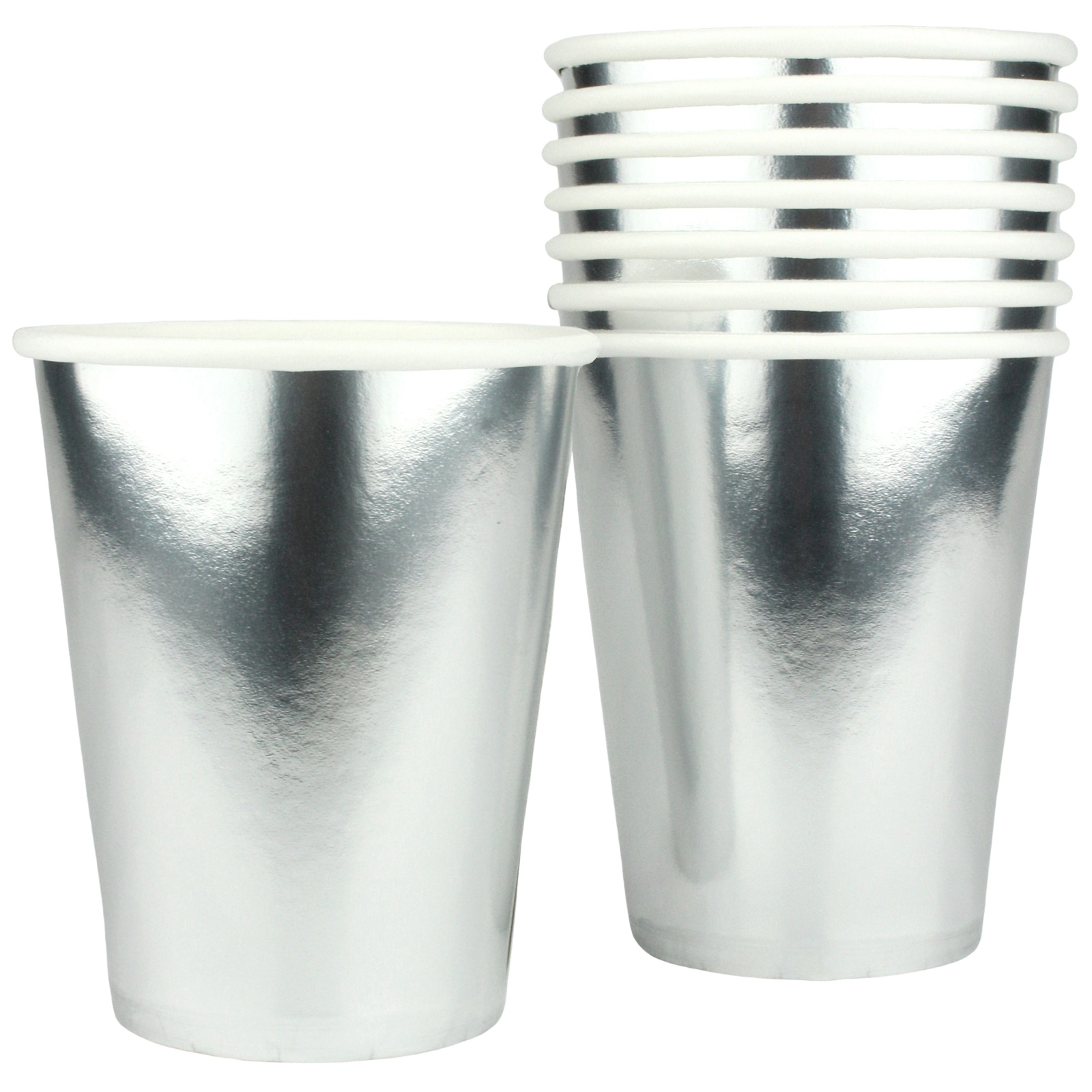 Silver Foil Paper Cups 270ml (Pack of 8)