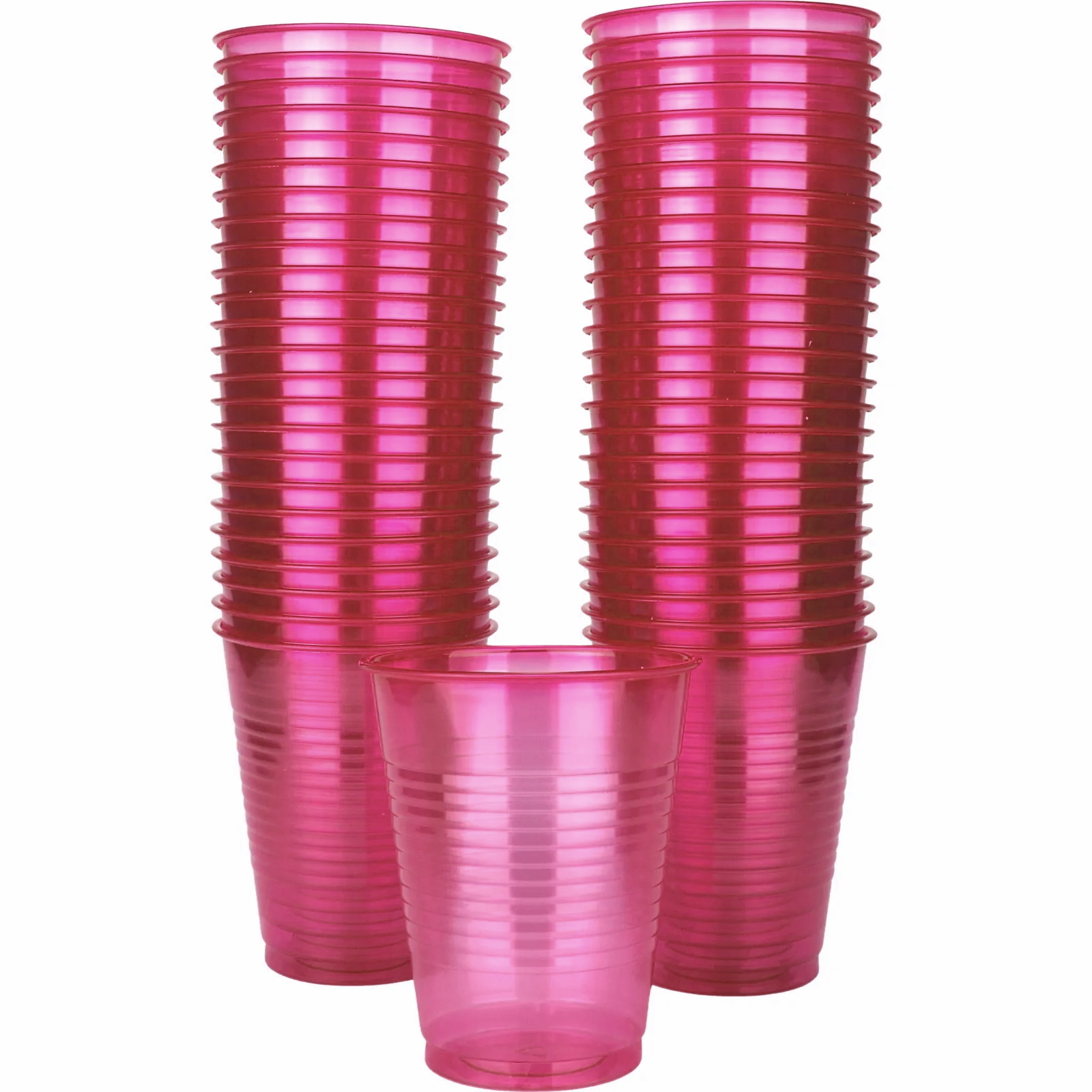 Neon Pink Plastic Cups Big Party Pack (Pack of 50) Hot Pink Coloured