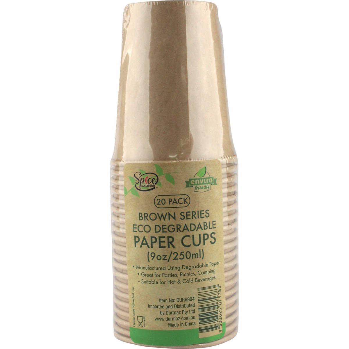 Brown Kraft Paper Cups 250ml (Pack of 20) | Kraft Paper Party Supplies ...