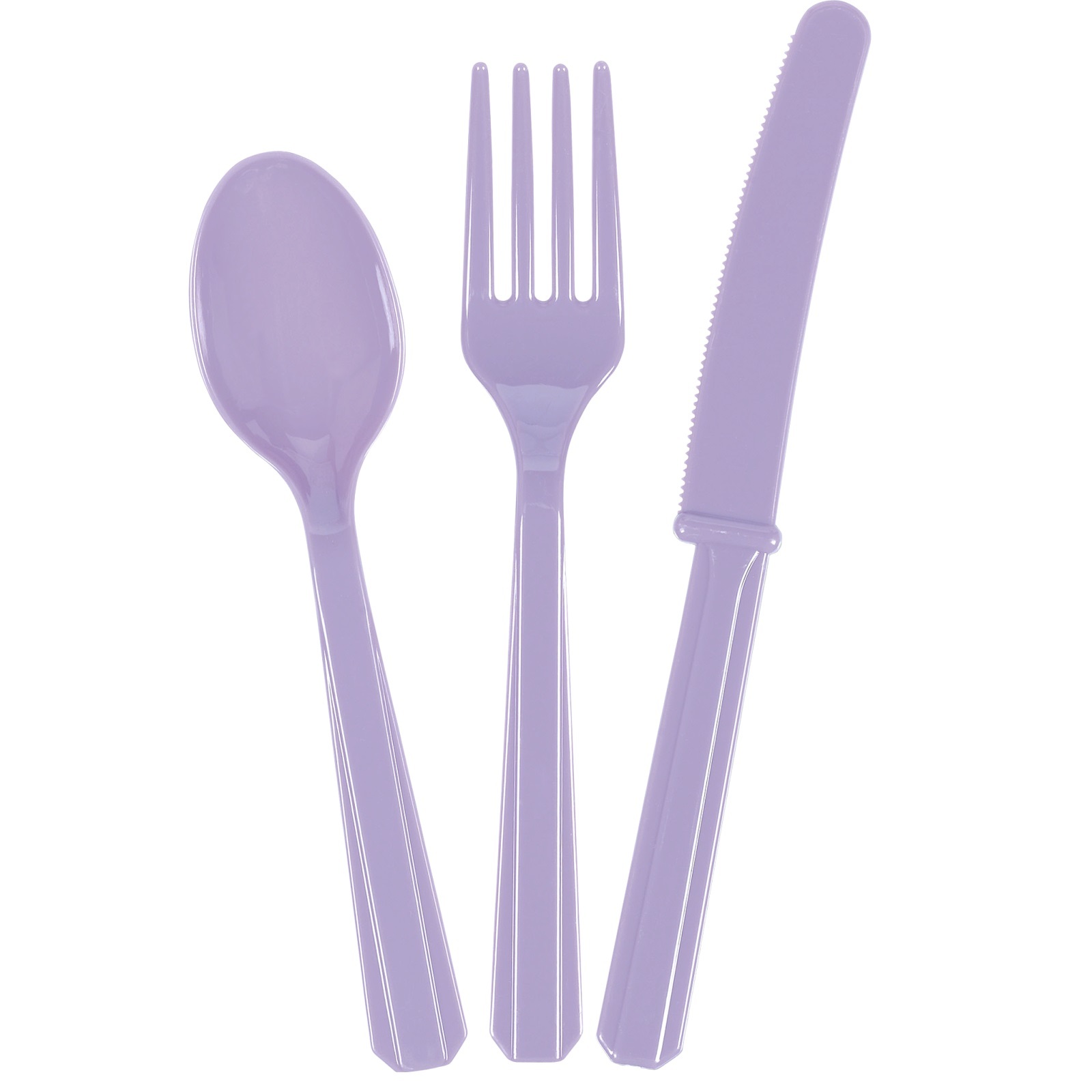 Lilac Plastic Cutlery (Pack of 24)